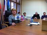 Герб поселения Захаровское, глава поселения Мария Алексеевна Мотылева
