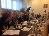 Круглый стол по вопросам материнства и детства, Уполномоченный по правам ребенка в Московской области Оксана Пушкина, депутат Московской областной Думы, Герой России Лариса Лазутина, глава Одинцовского района Андрей Иванов, член Общественной палаты Светлана Исаева