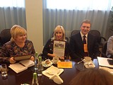 Уполномоченный по правам ребенка в Московской области Оксана Пушкина, глава Одинцовского района Андрей Иванов, член Общественной палаты Светлана Исаева