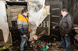 Последствия пожара в доме №108 на Можайском шоссе в Одинцово