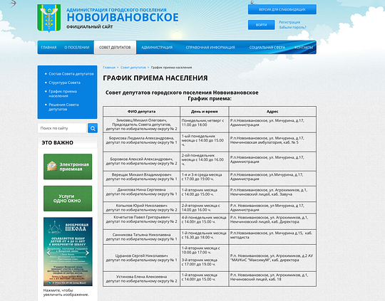 Мониторинг официальных сайтов поселений Одинцовского района, Комиссия по информационной поддержке населения и освещения деятельности Общественной палаты