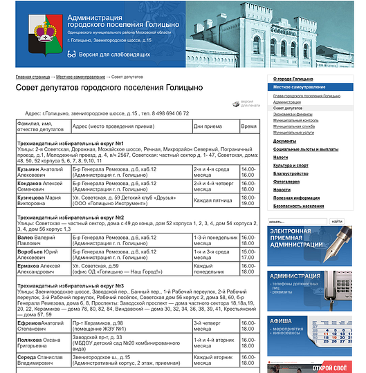 Мониторинг официальных сайтов поселений Одинцовского района, Комиссия по информационной поддержке населения и освещения деятельности Общественной палаты