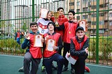 Награждение команд — участников турнира по футболу